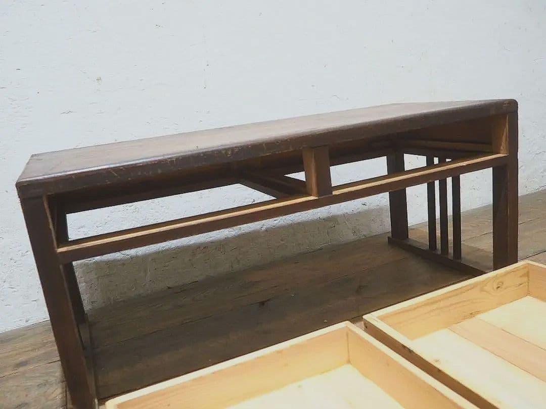 1408 レトロな杉の文机　ローテーブル　陳列台　展示台　古家具　アンティーク