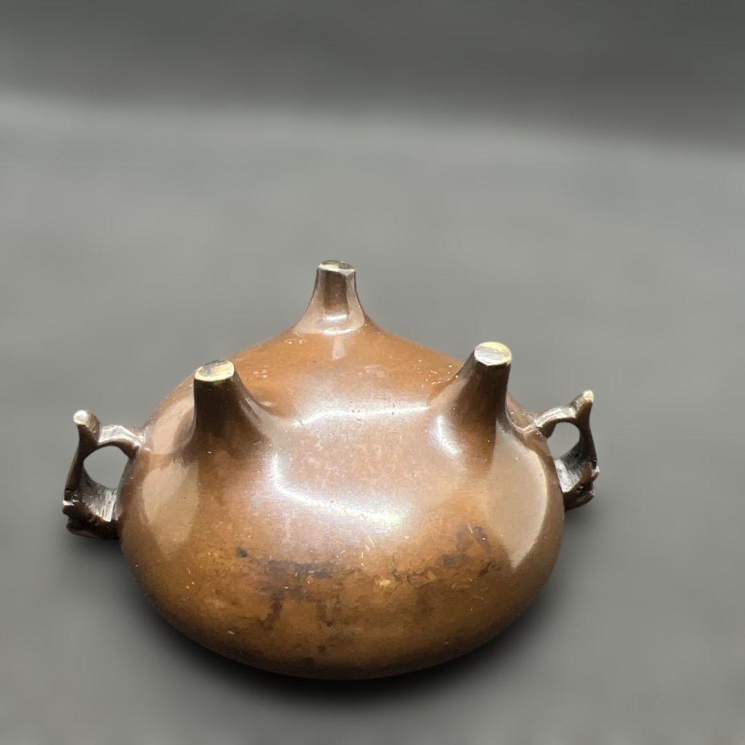 精銅製時代香炉　ハンドメイド　香道具　金属工芸