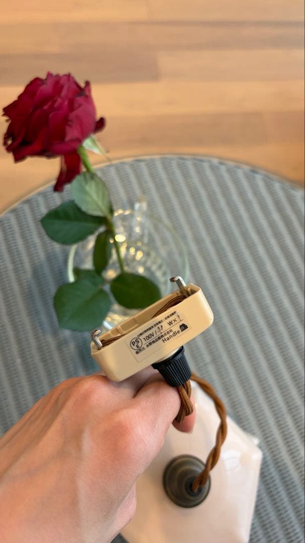Handle アンティーク ガラスシェードランプ