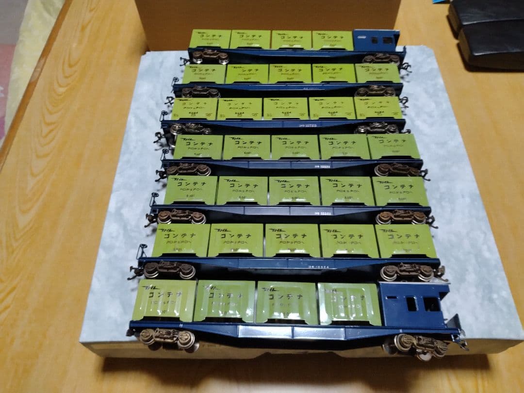 エンドウ　HOゲージ　コキ・コキフ10000コンテナ車7両　ブラスモデル