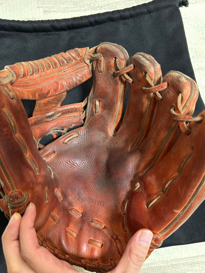 MizunoPro 硬式グローブ ブラウン 収納袋・硬式ボール付き
