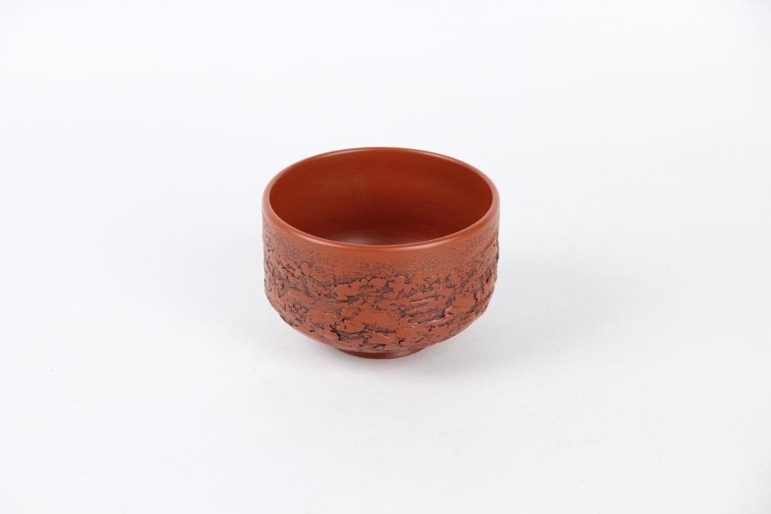 森下宗則 森水造 彫茶碗 本物保証 常滑焼 共箱 共布 茶道具 ED11-5