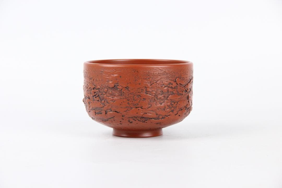 森下宗則 森水造 彫茶碗 本物保証 常滑焼 共箱 共布 茶道具 ED11-5