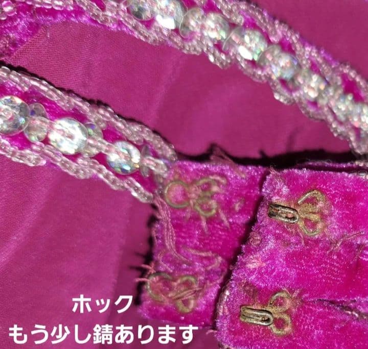 値下げ中 着画あり ベリーダンス 衣装 フューシャピンク ベロア アメリカ直輸入