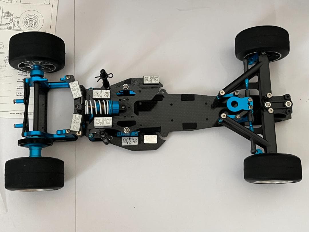 タミヤ 1/10 2WD TRF102 メカレスシャーシ 箱・説明書・残パーツ付