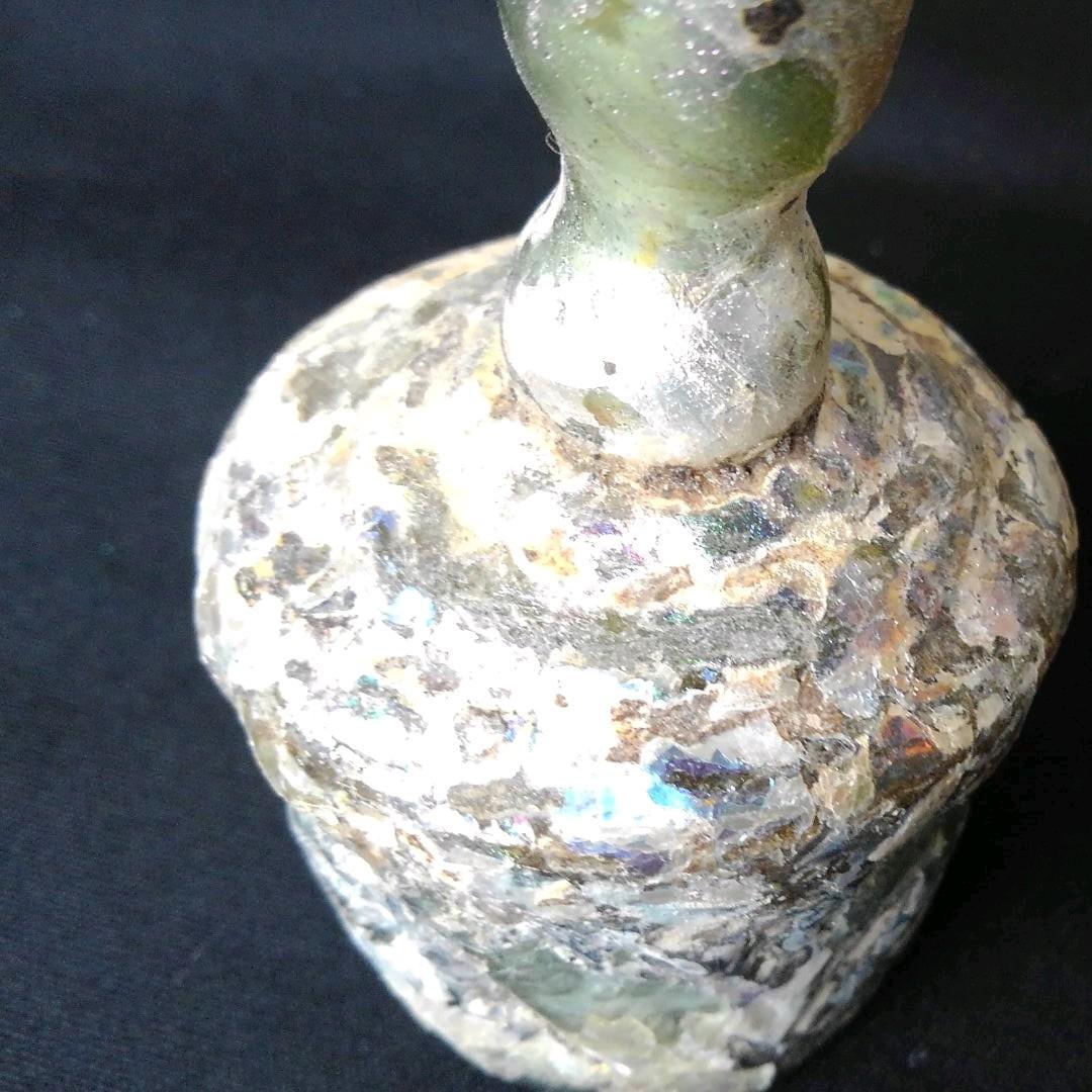 古代ガラス　銀化　光彩　美術館級　グラス　綺麗　貴重　骨董　茶道具