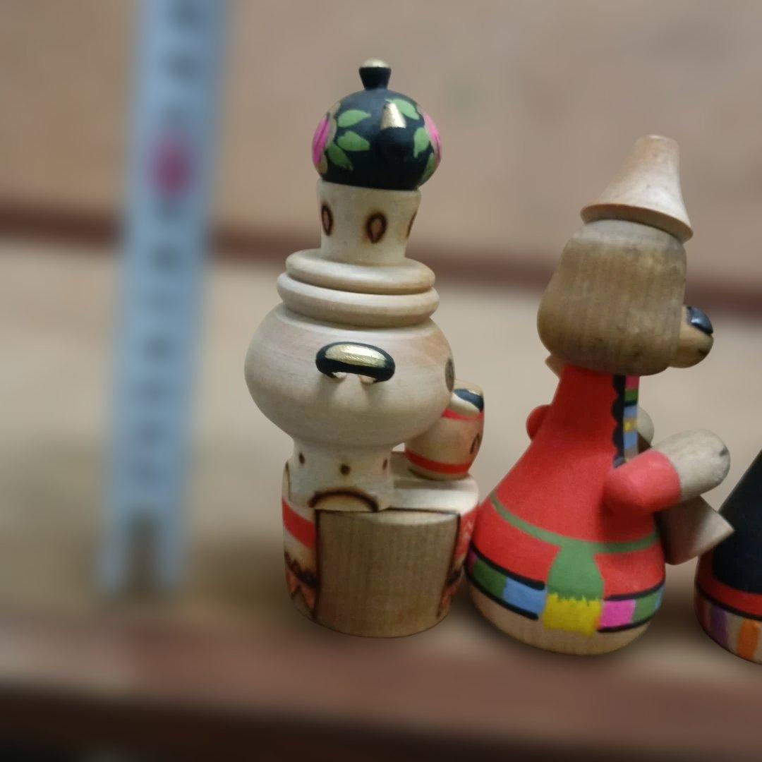 メ*7様 3970）ロシア製木製動物人形　置物　6体　ソビエト連邦時代