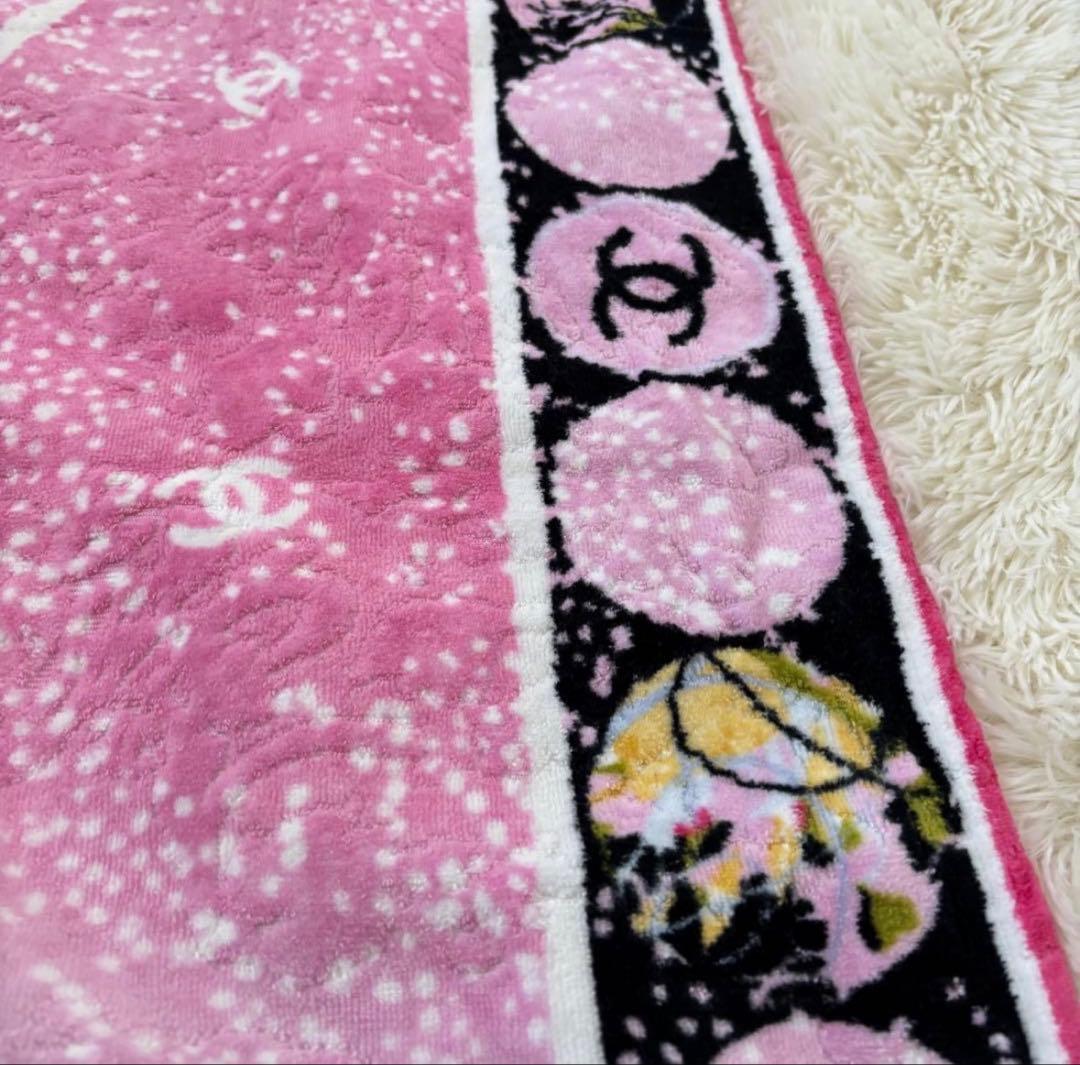 CHANEL シャネル ココマーク コットン ビーチタオル　ブランケット ラグ