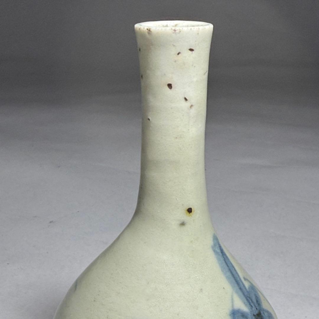 ◆古伊万里 染付草花文 御神酒徳利 一輪挿し 花瓶 江戸時代前期〜中期◆