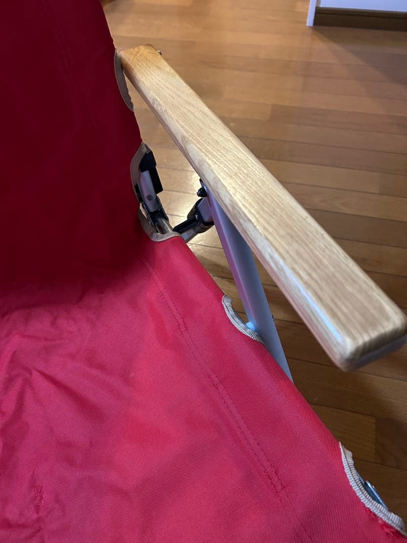 2脚セット　コールマン　チェア 赤　レイチェア　ハイバック　3段階