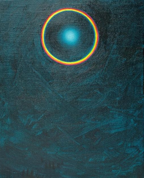 油絵 菅家令子 絵 絵画インテリア額付(薄青緑)F3-GB62023 風景祈希望