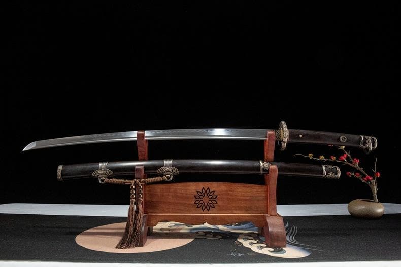夜鶴黒檀太刀 日本刀 模造刀 居合刀 武士道 武蔵 鑑賞用 手鍛造打