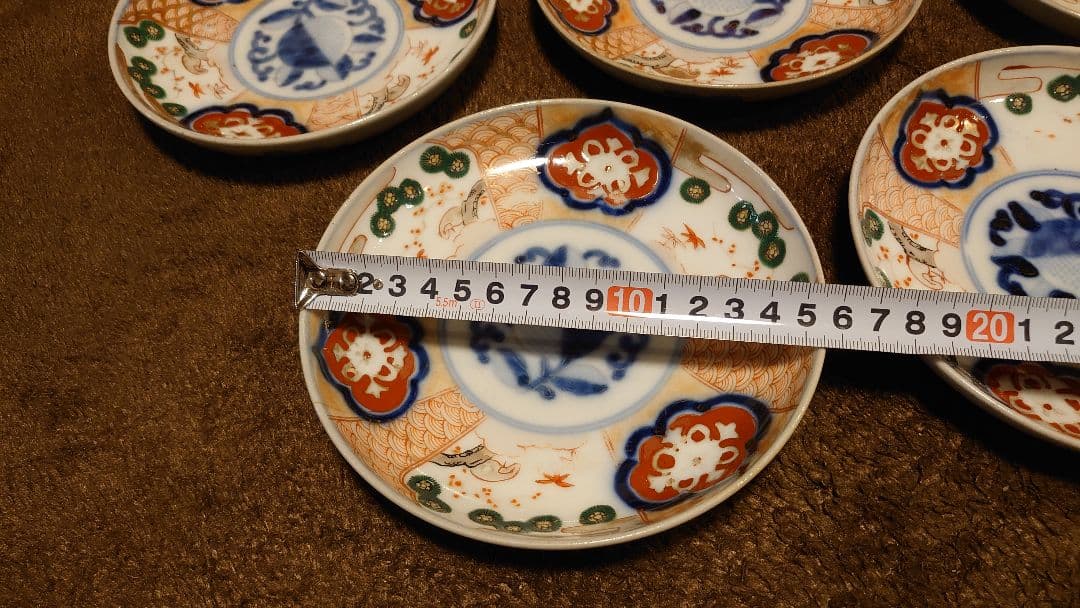 大聖寺伊万里　古伊万里　伊万里　色絵　金襴手　中皿　５客
