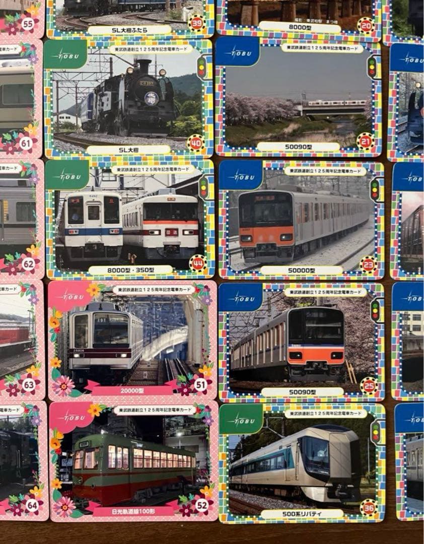 東武鉄道　電車カード　125周年　記念　125種類　新幹線　在来線