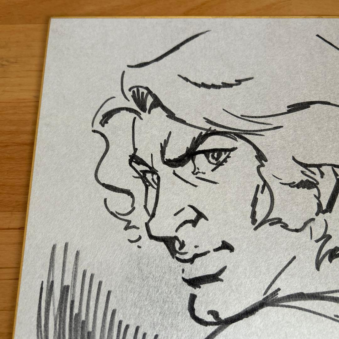 宮本貞雄　コンドルジョー　直筆イラストサイン色紙