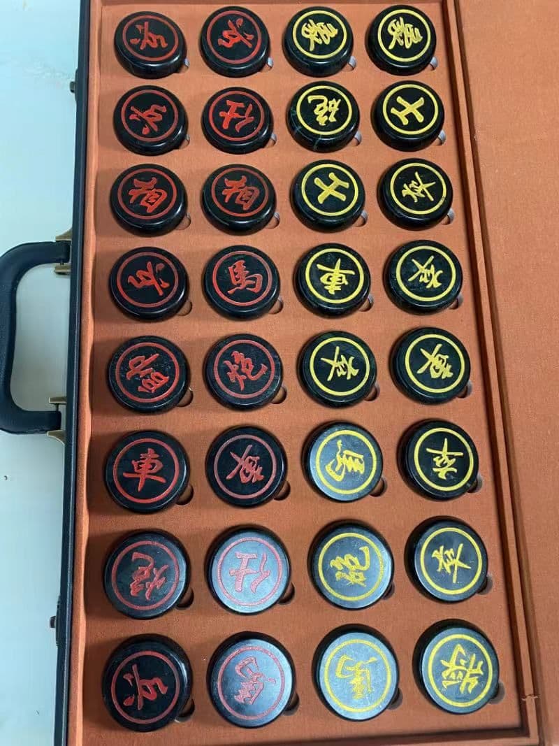 天然薬王石中国将棋   現代工芸品  美術品 置物