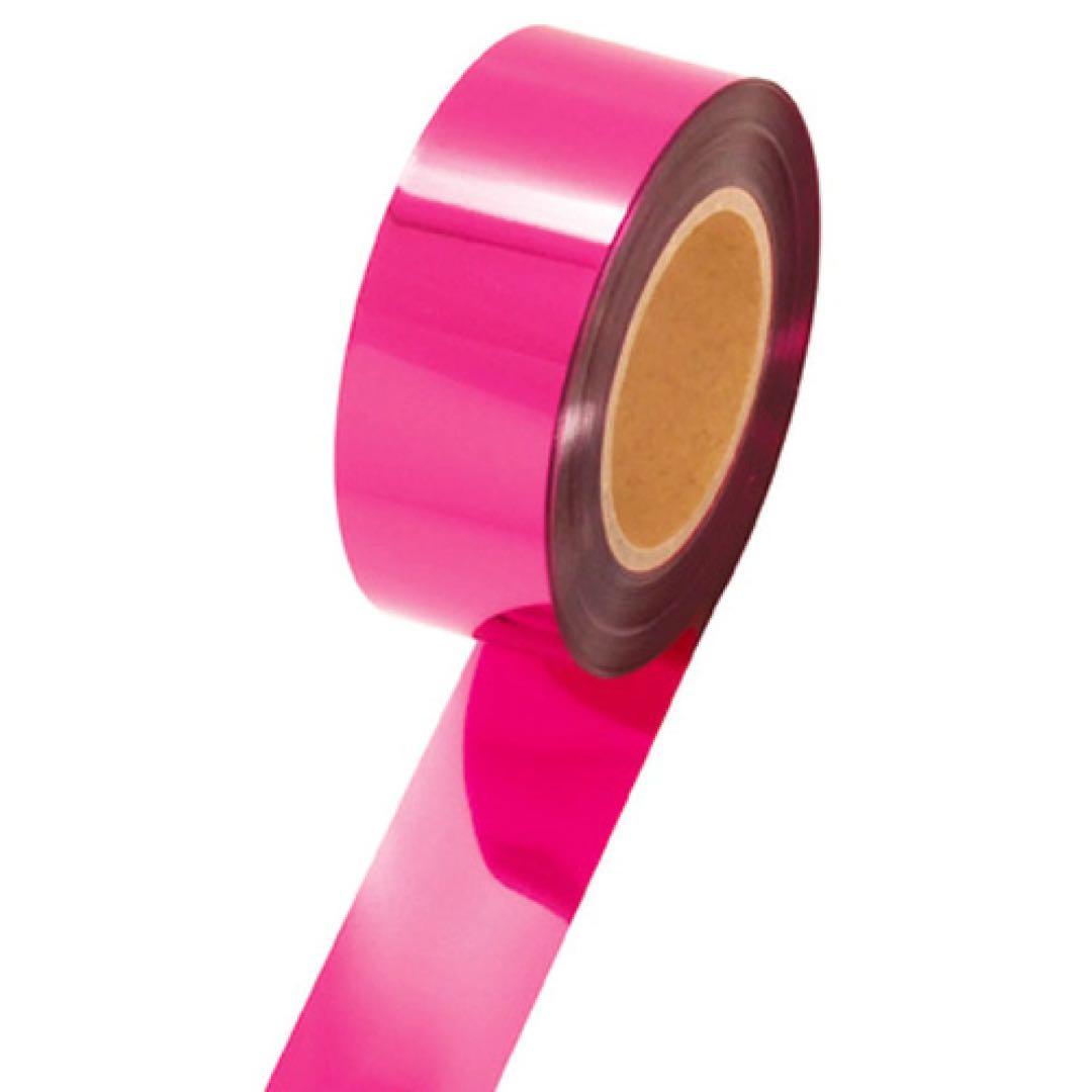 タカ印紙製品メッキテープ ピンク レッド5cm×300M巻5つセット ポンポン