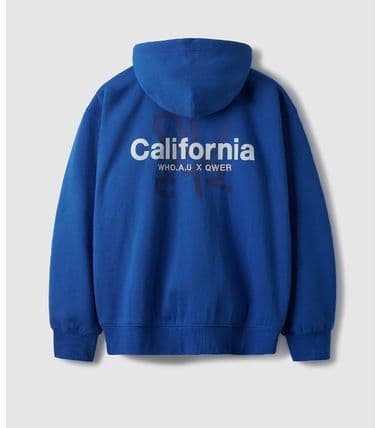 WHO.A.U X QWER カリフォルニア パーカー　ブルー　HINA
