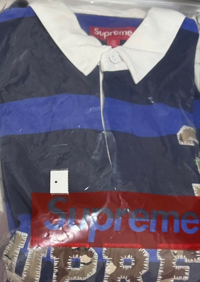 ウェア SUPREME stripe rugby navy XL