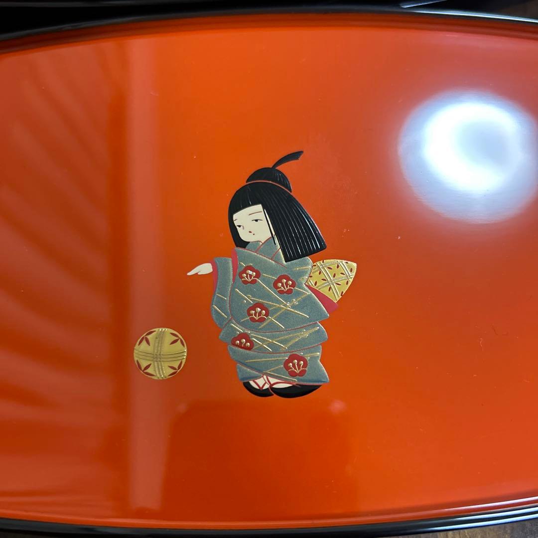 輪島塗　輪島漆器　大雅堂　摂田照彦　兼用皿　童蒔絵　５枚　高級漆器　未使用希少品