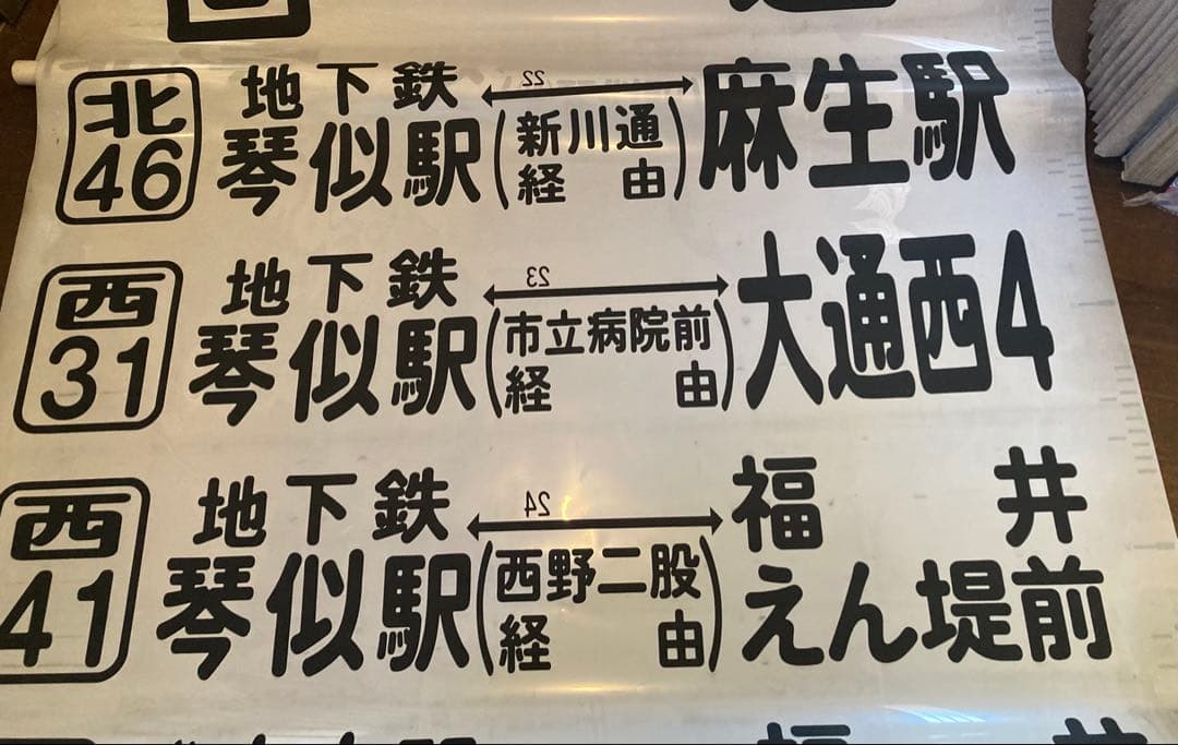 JR北海道バス　前面方向幕