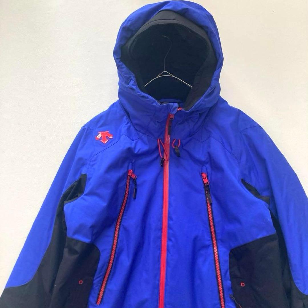 【美品】デサント HEAT NAVI 中綿スキーウェア ジャケット L 青×黒