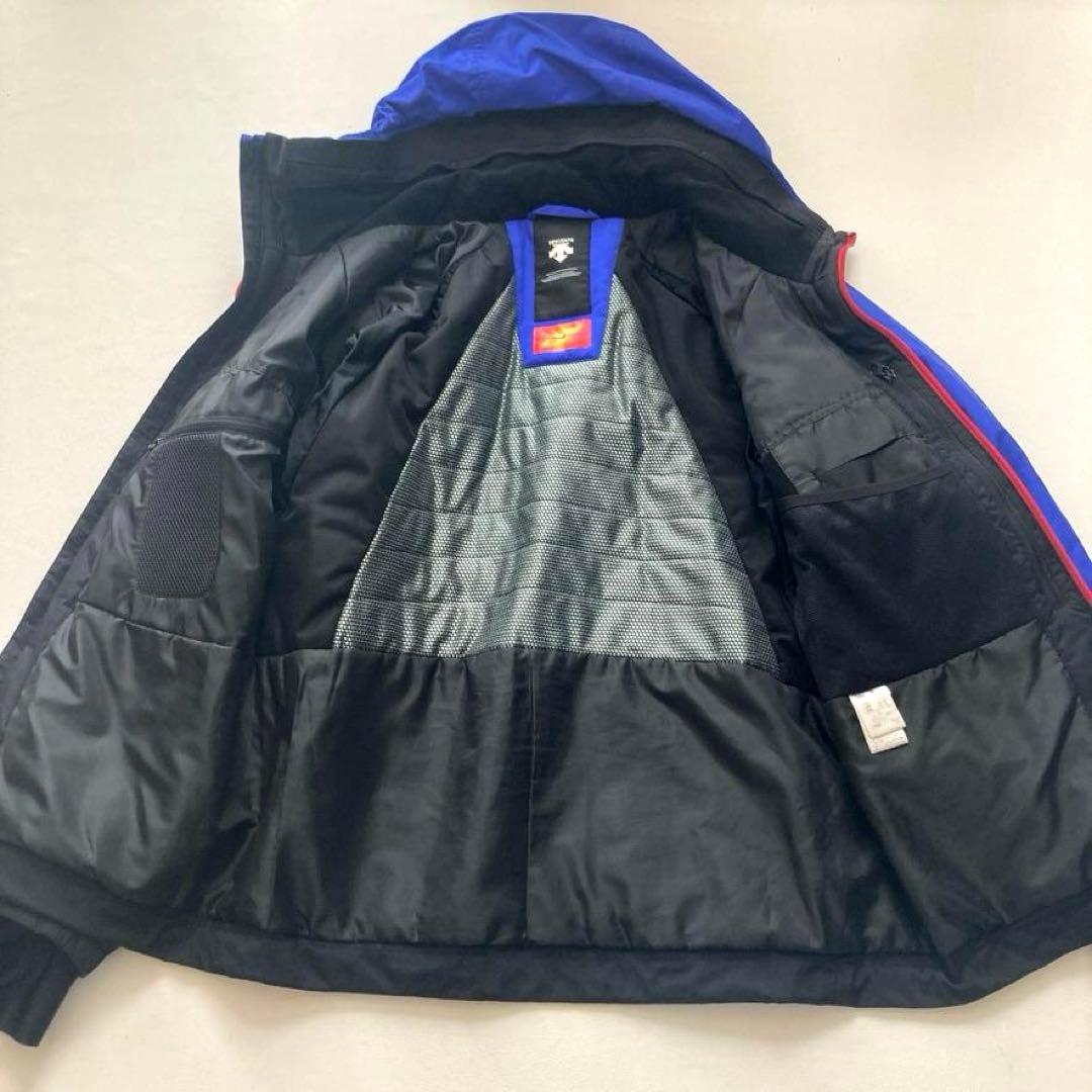 【美品】デサント HEAT NAVI 中綿スキーウェア ジャケット L 青×黒