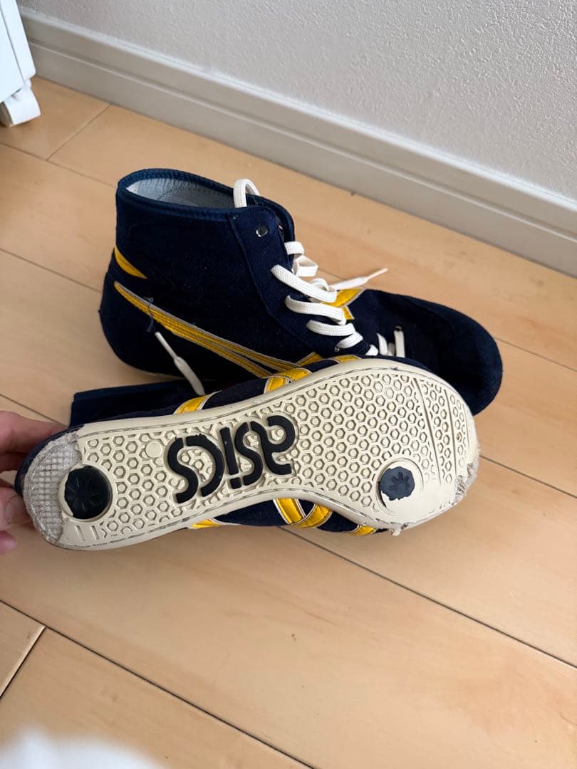 ASICS レスリングシューズ ネイビー/イエロー