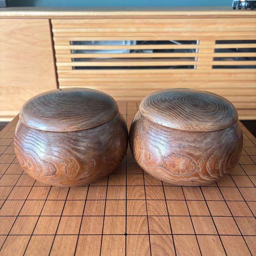 天然木 碁盤セット 蛤白147・黒184 本格仕様 盤裏ヘソ付