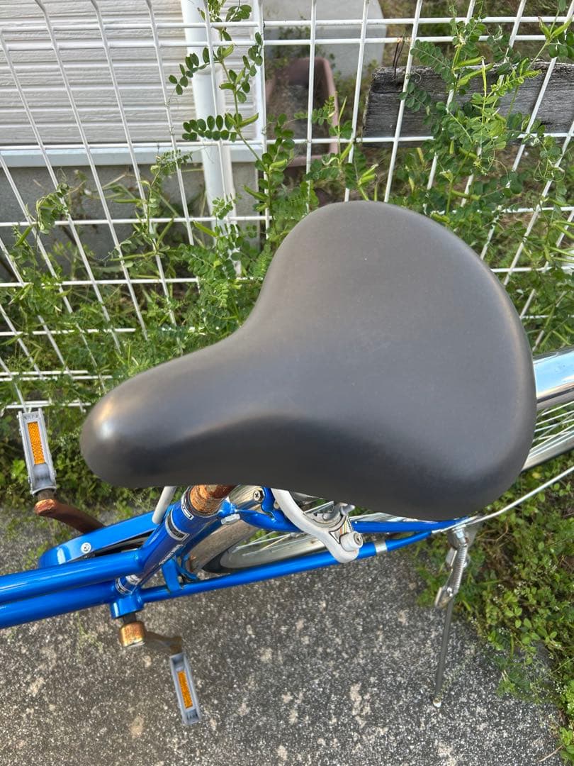 自転車　シティーサイクル6段変速　福岡　ブルー