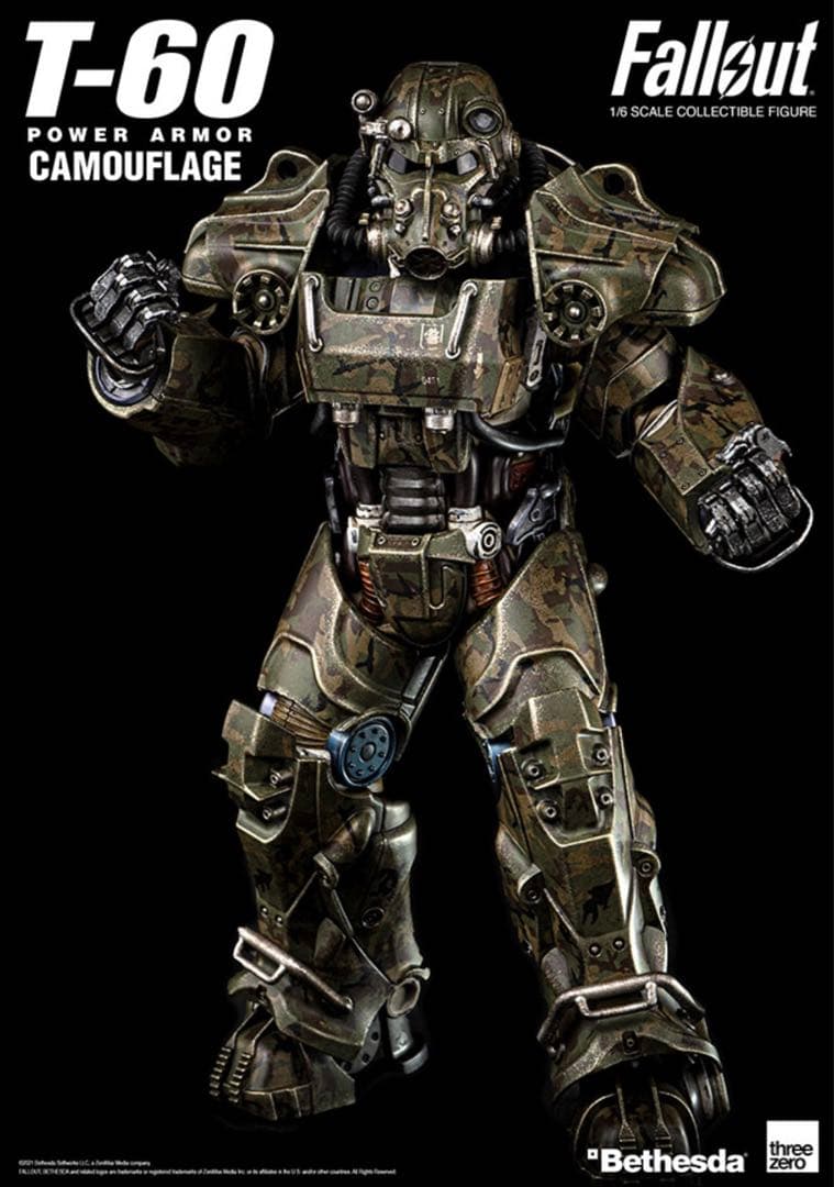 Threezero フォールアウト T-60 迷彩 パワーアーマー フィギュア