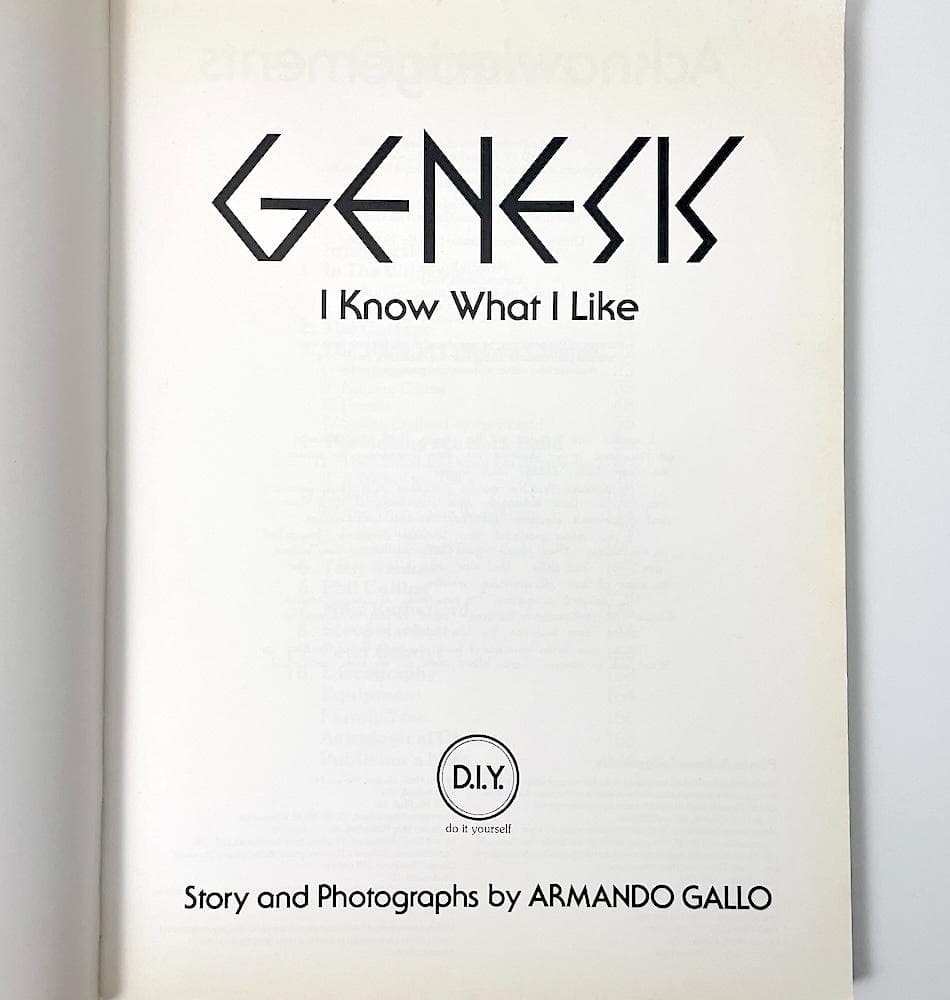 絶版本 GENESIS I KNOW WHAT I LIKE ジェネシス 写真集