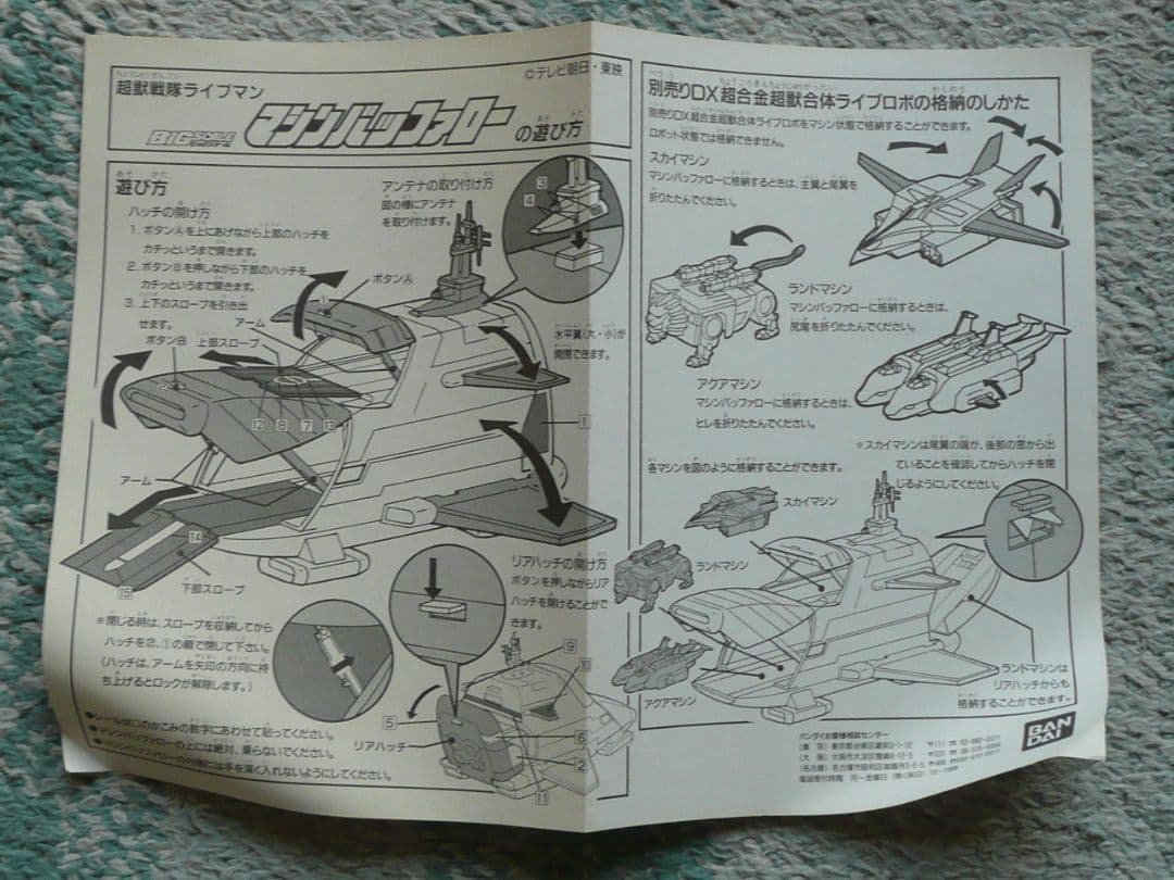 BANDAI☆1988年 超獣戦隊ライブマン BIGSCALEマシンバッファロー