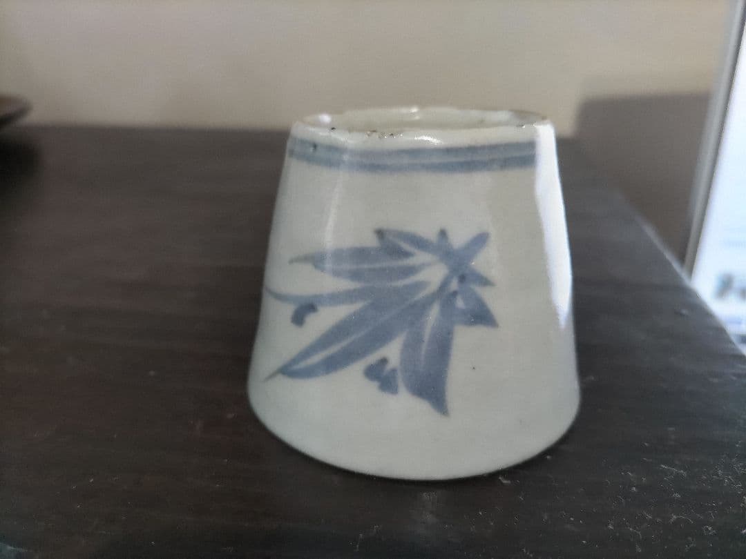 古伊万里　そば猪口　楓・紅葉　初期様式・生掛釉薬　無傷　110ｇ