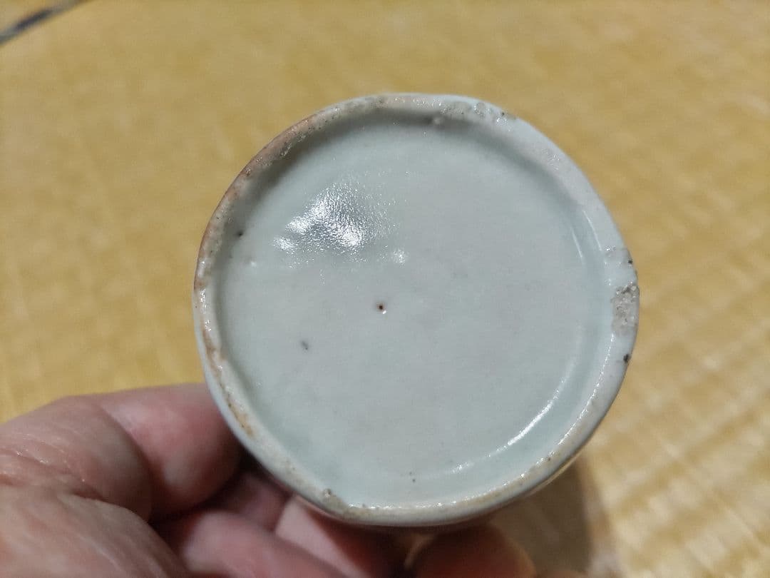 古伊万里　そば猪口　楓・紅葉　初期様式・生掛釉薬　無傷　110ｇ