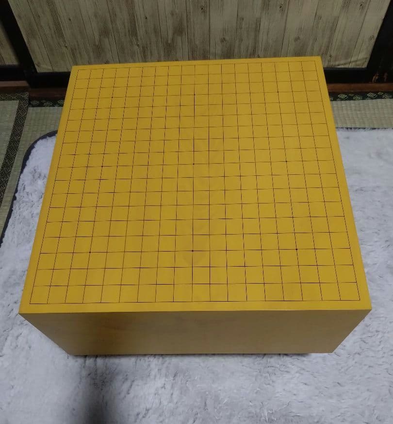 【囲碁】本蛤白石、那智黒石38号　美品：国産本榧6.4寸　板目