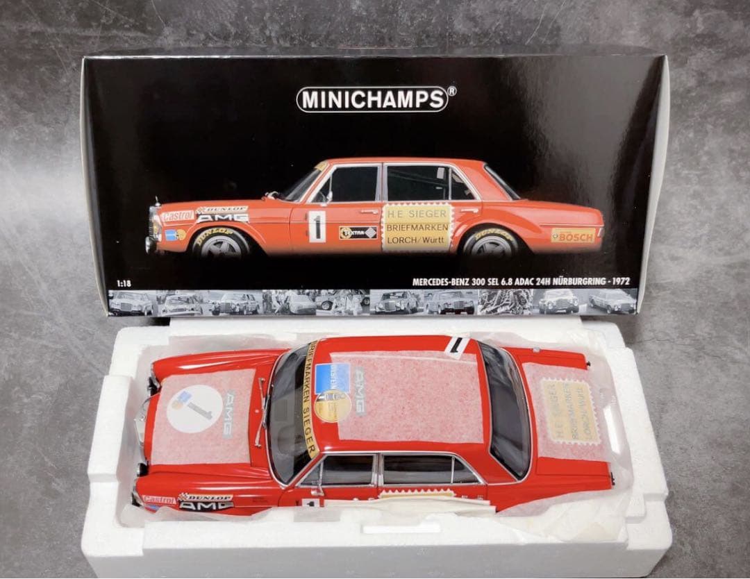 ミニチャンプス 1/18 ベンツ300 SEL 6.8 ADAC 24H