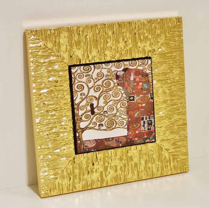 イタリア 額絵 アートフレーム クリムト 抱擁 分離派 1414-619G