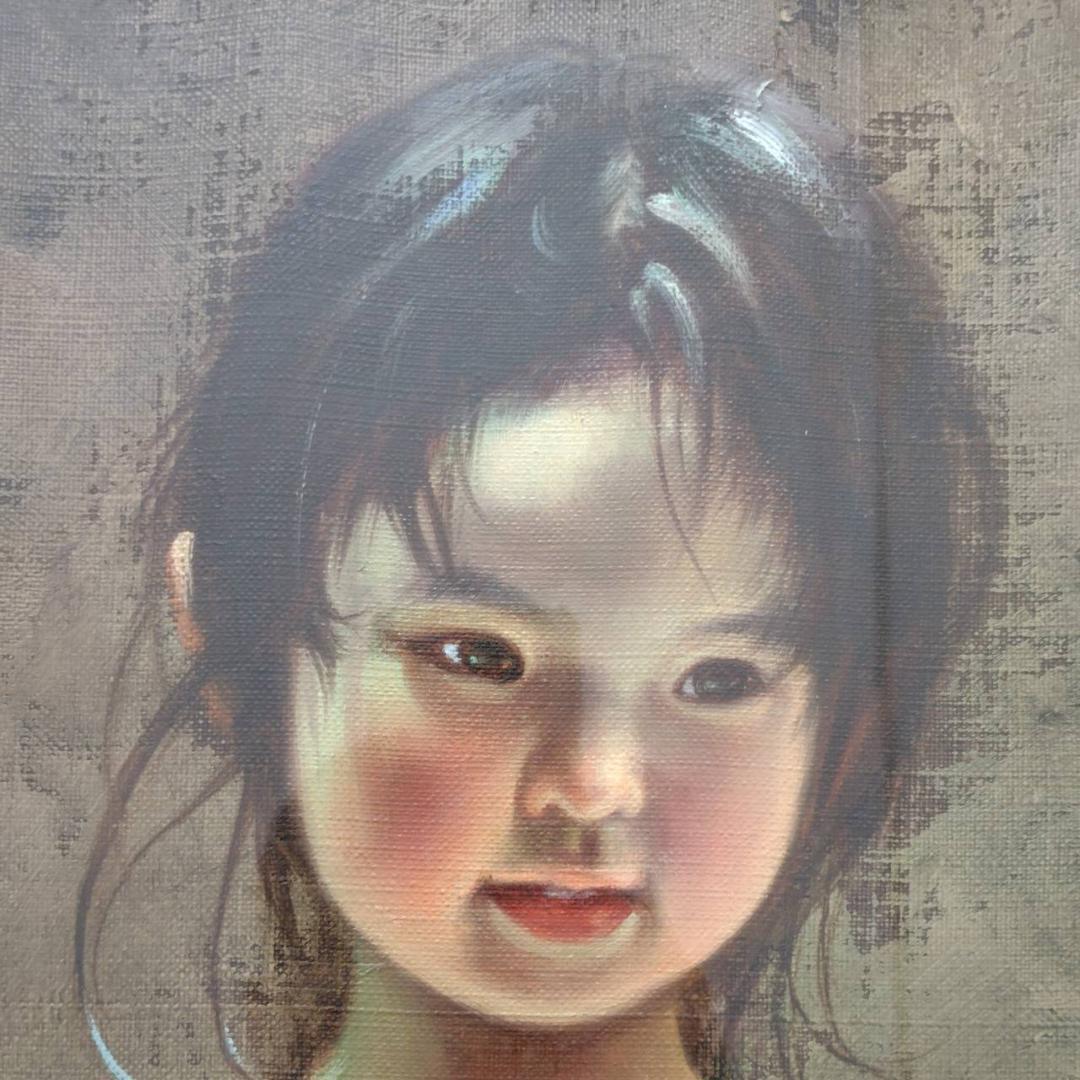 油絵 藤岡心象 ホットタイム 1982.7 真作 人物画 MH272