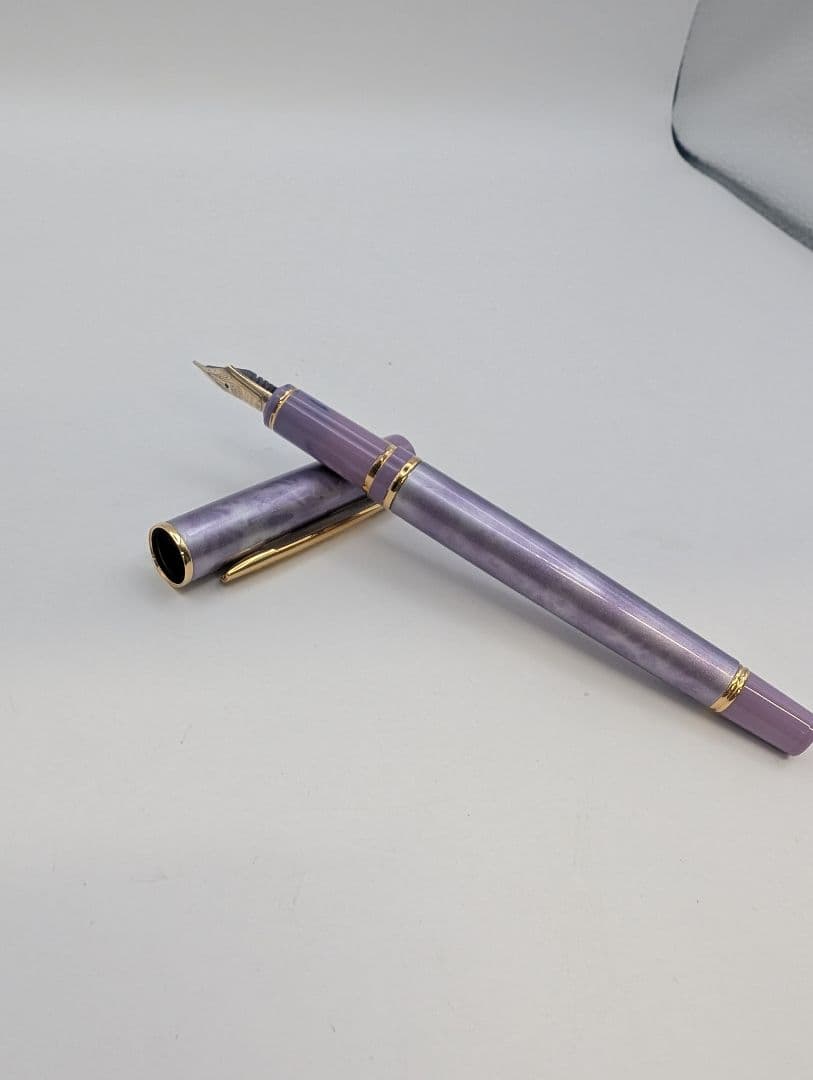 PILOT 万年筆 紫色 マーブル 14K