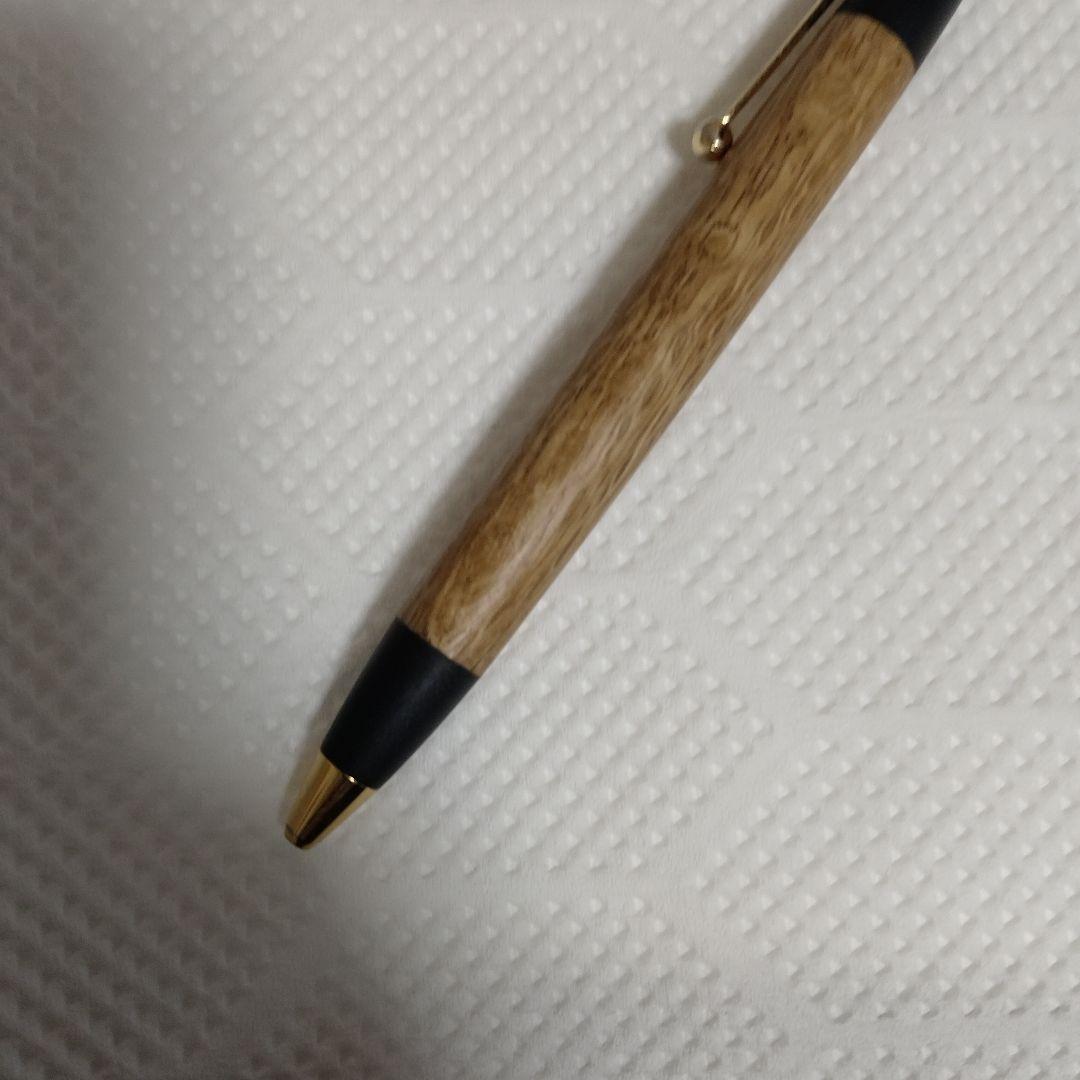 野原工芸　ボールペン　玉クリップ　樫