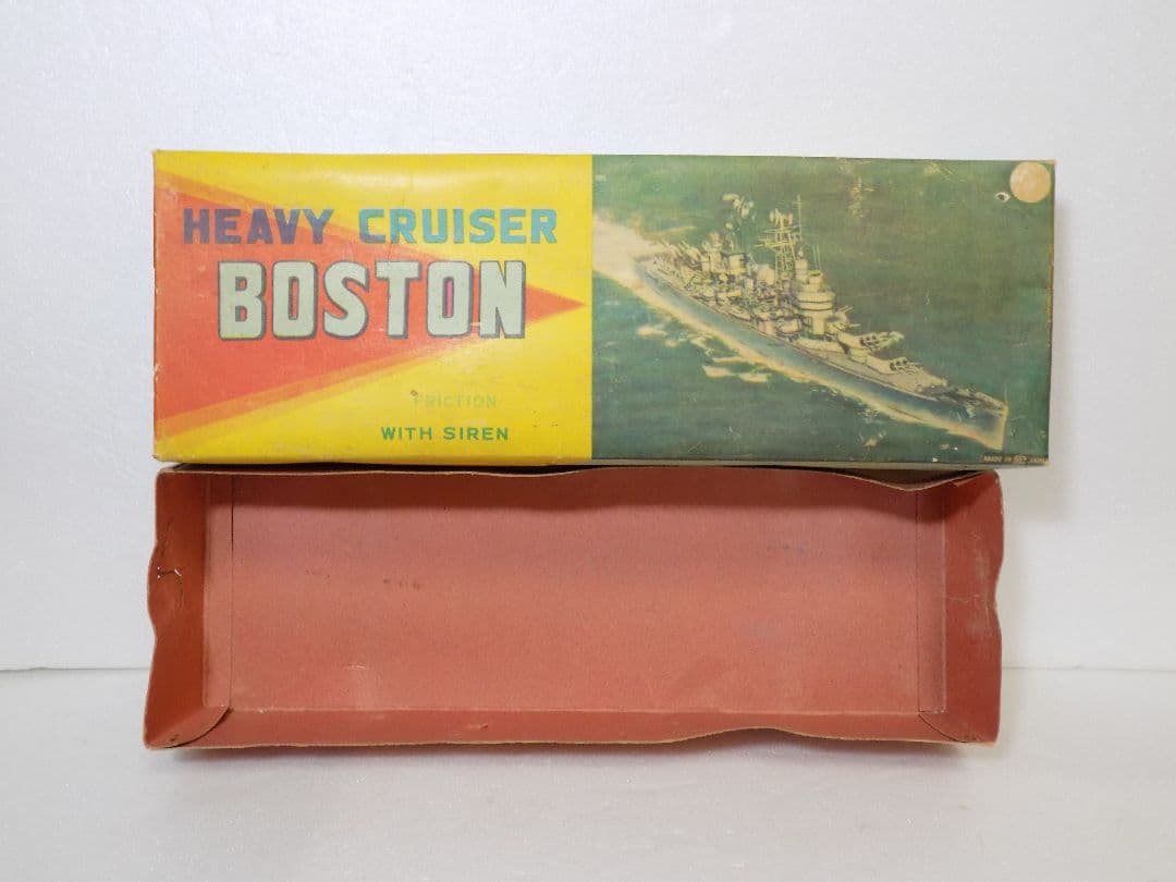 希少ブリキ　萬代屋　戦艦　BOSTON　フリクション