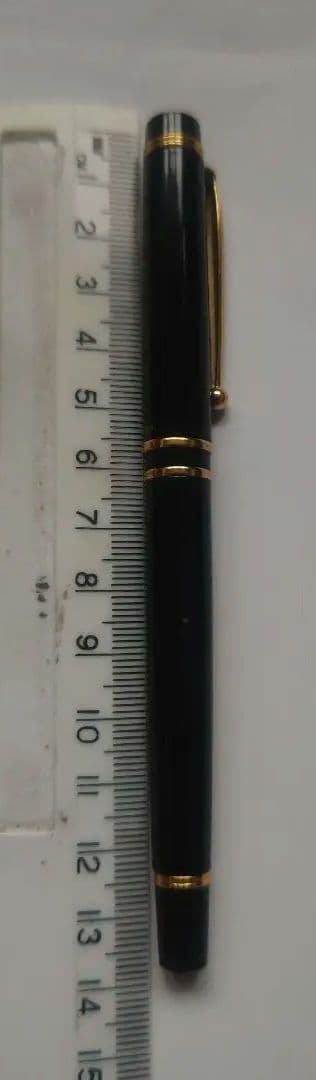 【昭和・レトロ・逸品】ブラックボールペン 金色装飾 約14cm