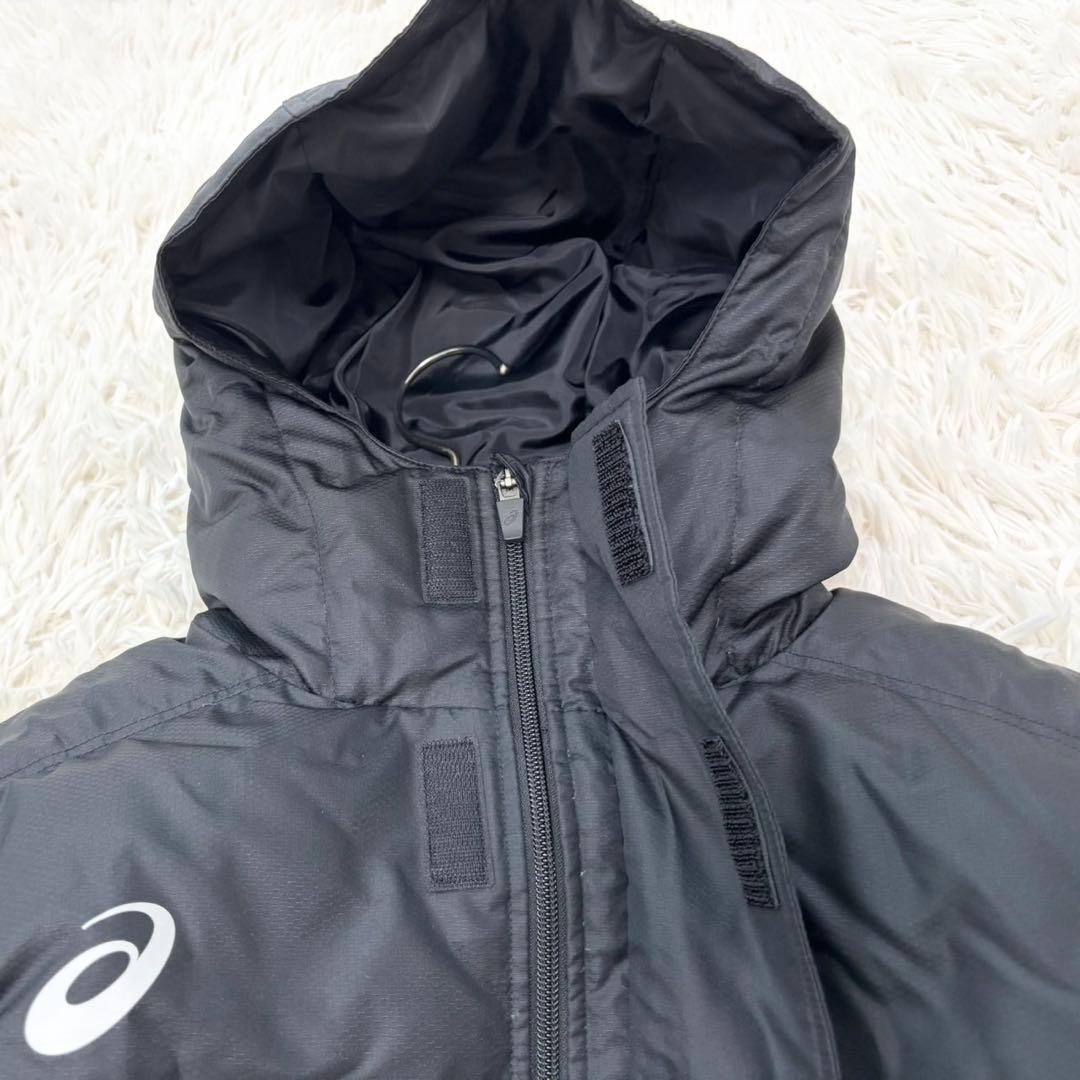 【美品】ASICS ダウン ベンチコート ロング Mサイズ フェザー30%