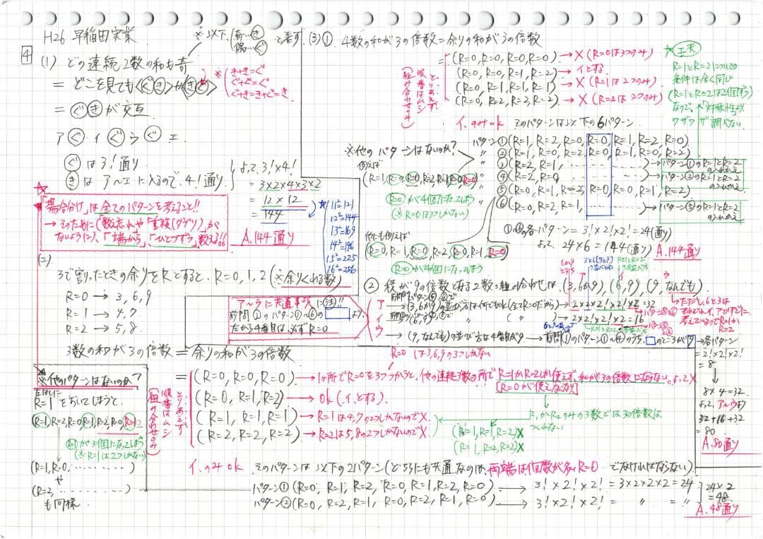 今だけ割引 塾講師オリジナル数学解説 早稲田実業 高校入試 過去問2008-25