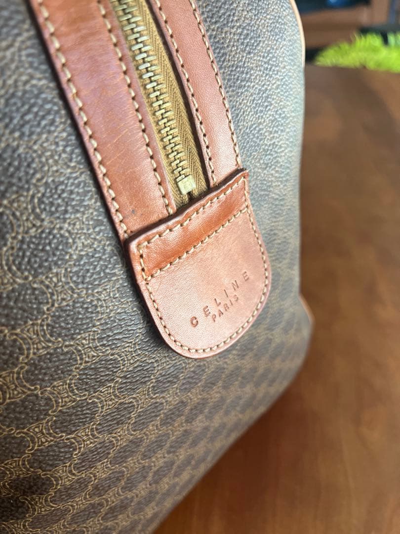 CELINE オールド セリーヌ マカダム ボストンバッグ ヴィンテージ