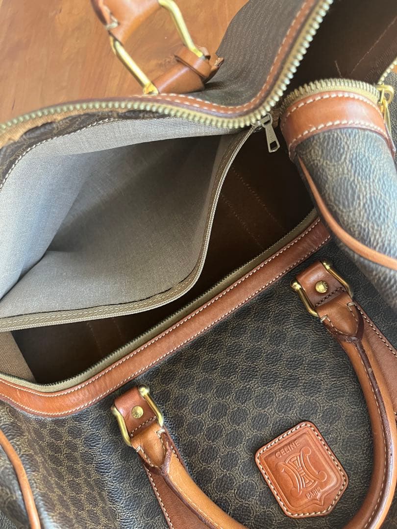 CELINE オールド セリーヌ マカダム ボストンバッグ ヴィンテージ