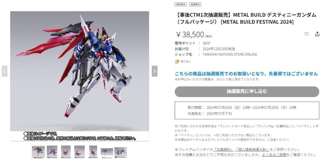 メタルビルド　デスティニーガンダム　フルパッケージ(2024)