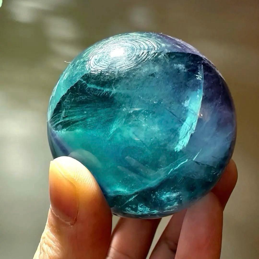 ブルーフローライト　スフィア　5.8㎝325g フローライト　マリンブルー