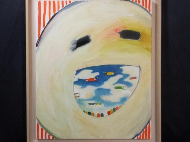 現代アート　高井戸優子　無署名『群衆のオノマトペ』アクリル絵具 0118E